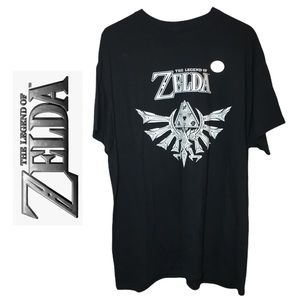 The Legend Of Zelda Black & White Short Sleeve T Shirt Nintendo Gamer Apparel